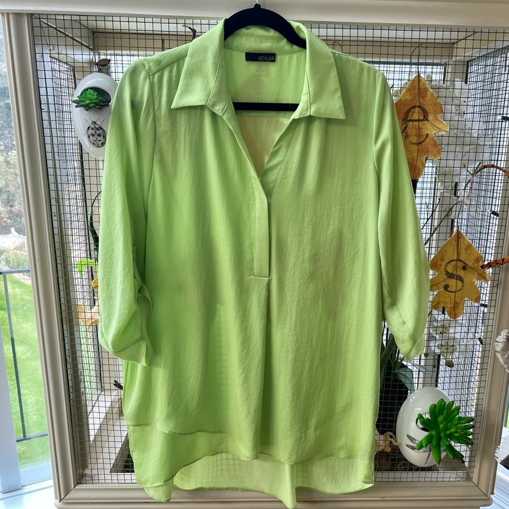 Renuar Bright Green Women's Blouse L